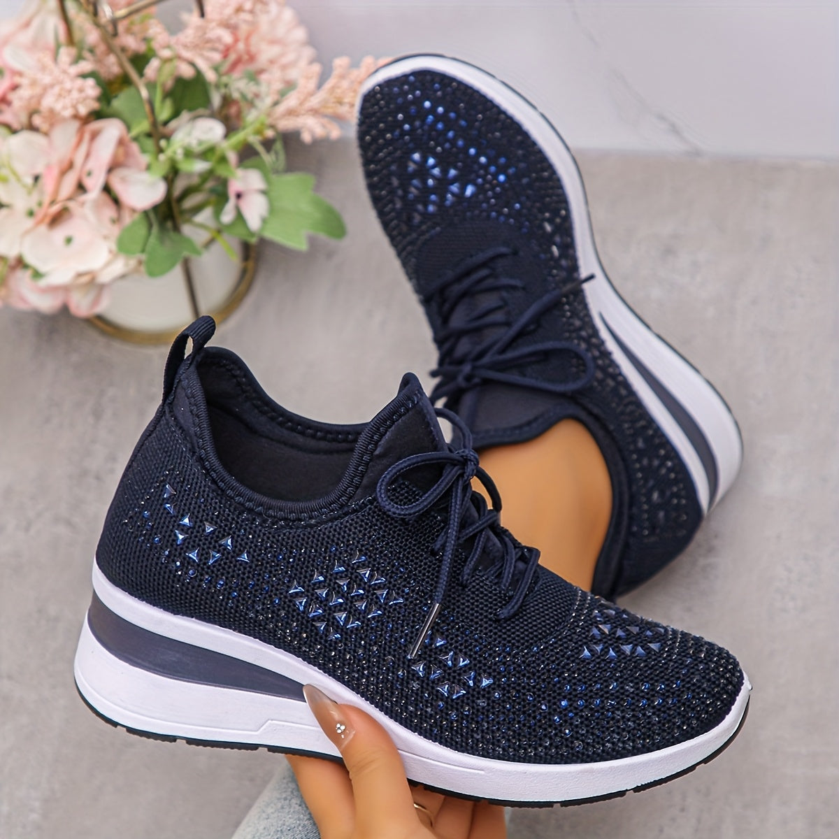 š„Last Day Promotion 70% OFF - Women's Casual Fashion Breathable Rhinestone-Embellished Orthopaedic Sneakers