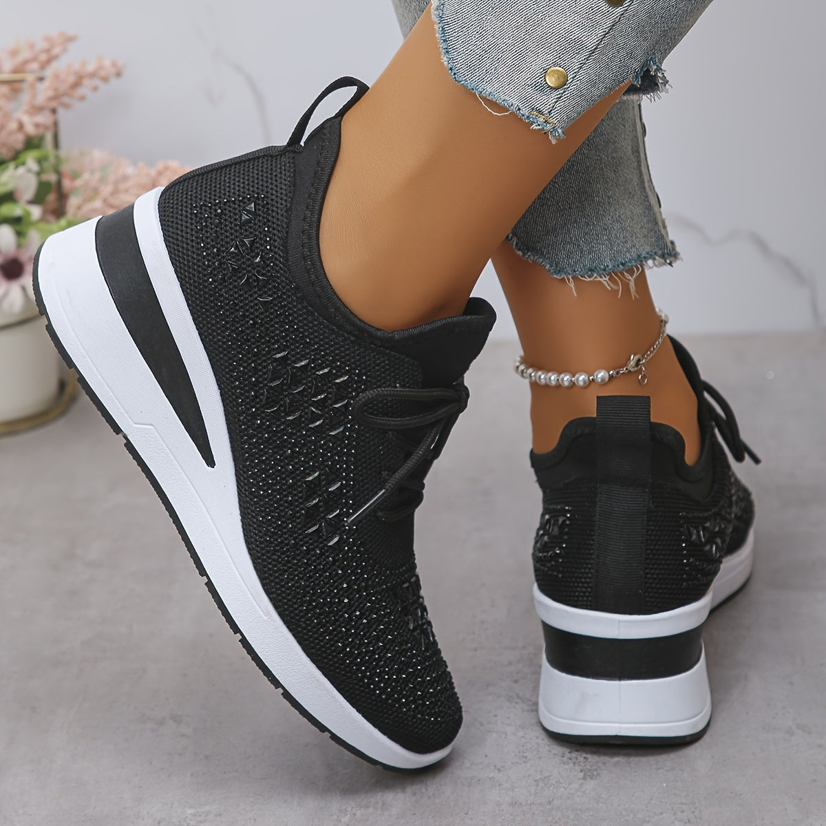 š„Last Day Promotion 70% OFF - Women's Casual Fashion Breathable Rhinestone-Embellished Orthopaedic Sneakers