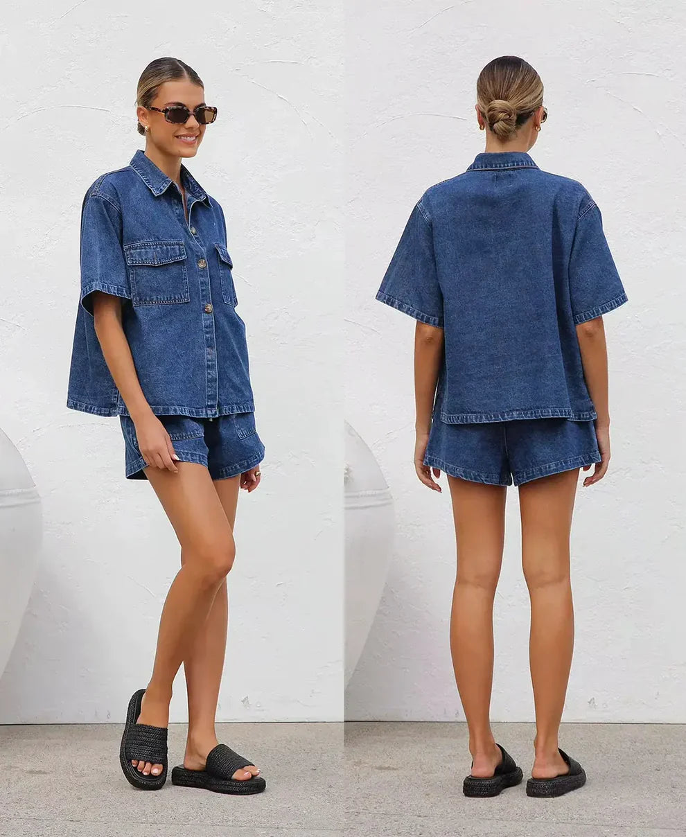 Céline Denim Two Piece Set
