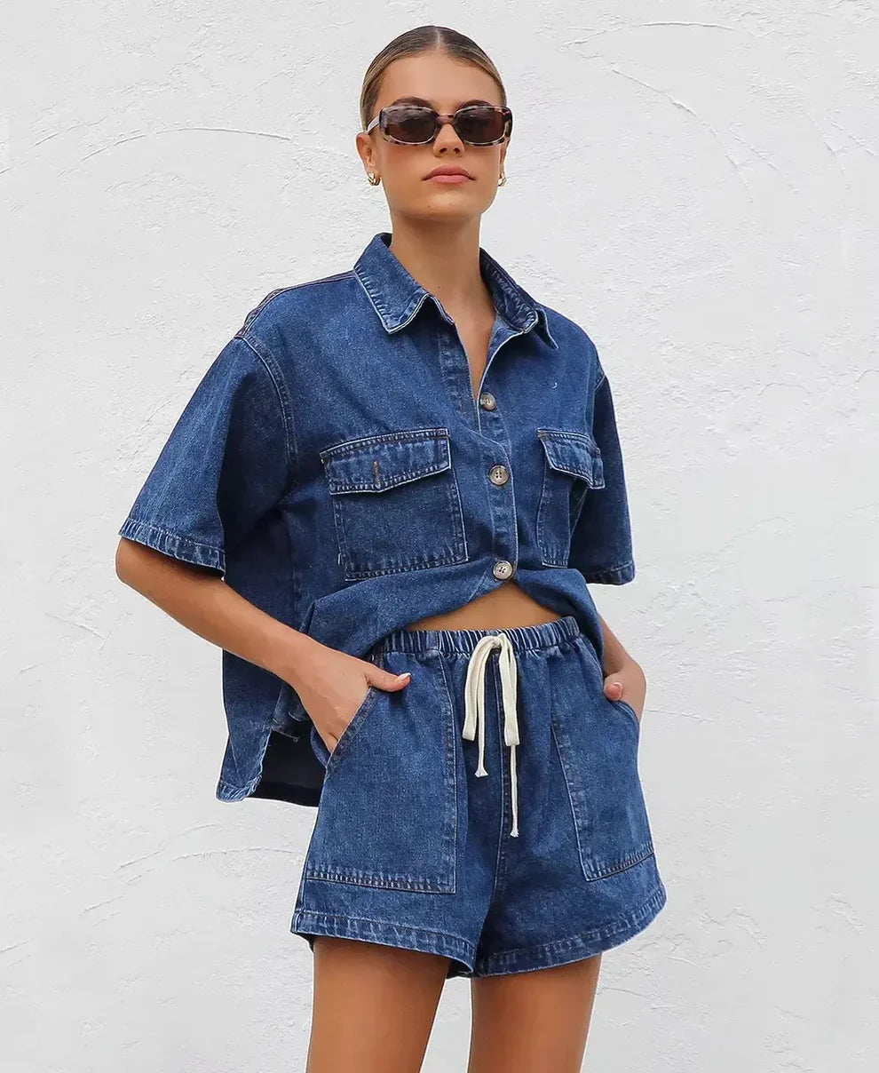 Céline Denim Two Piece Set
