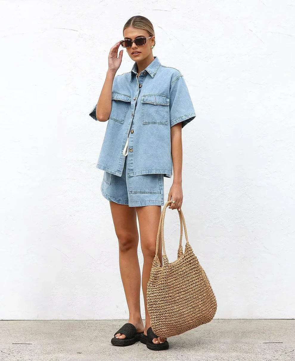 Céline Denim Two Piece Set