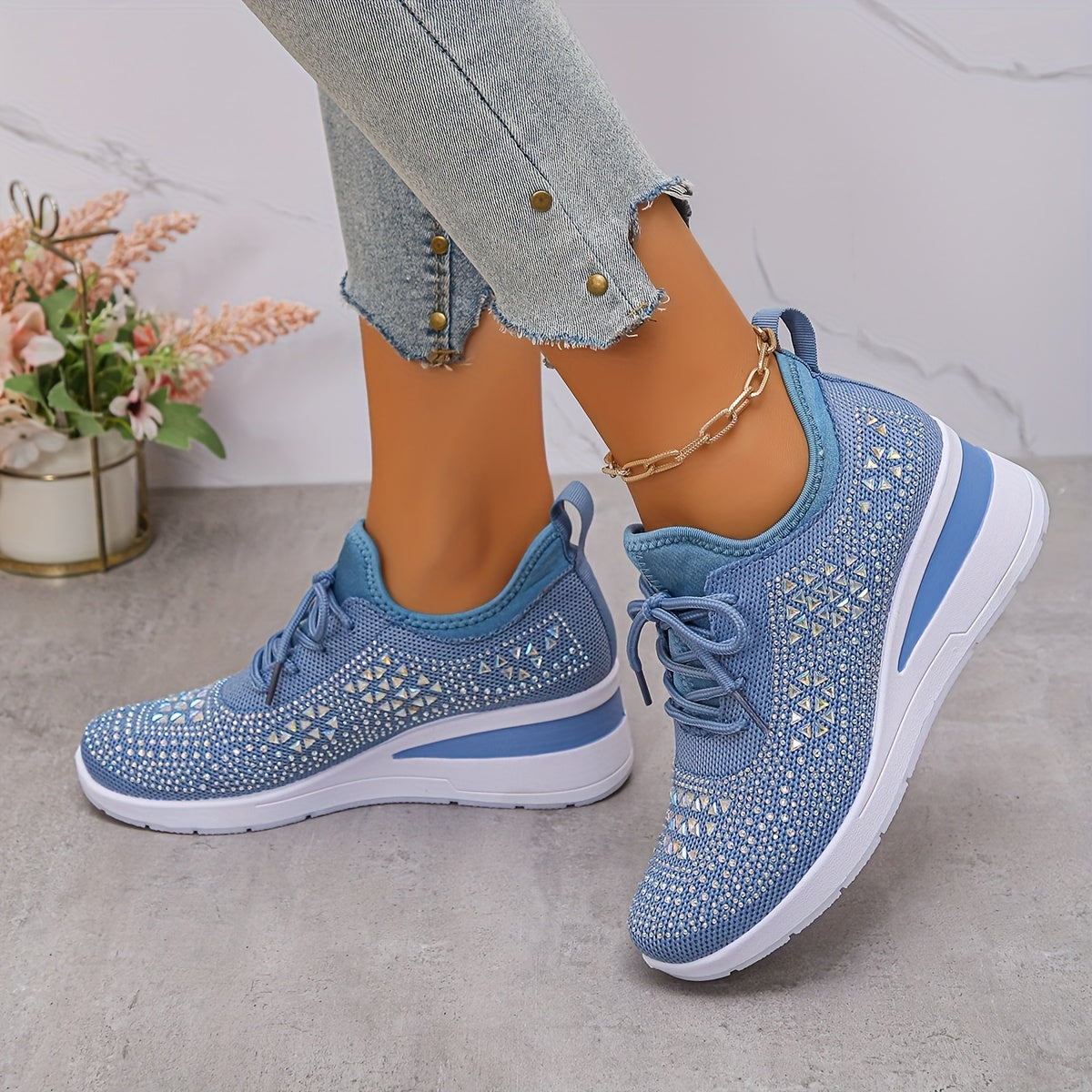 š„Last Day Promotion 70% OFF - Women's Casual Fashion Breathable Rhinestone-Embellished Orthopaedic Sneakers