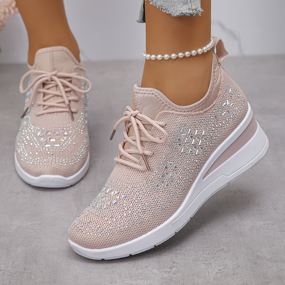 š„Last Day Promotion 70% OFF - Women's Casual Fashion Breathable Rhinestone-Embellished Orthopaedic Sneakers