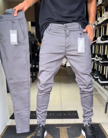 Men’s Slim-Fit Casual Solid Color Pants