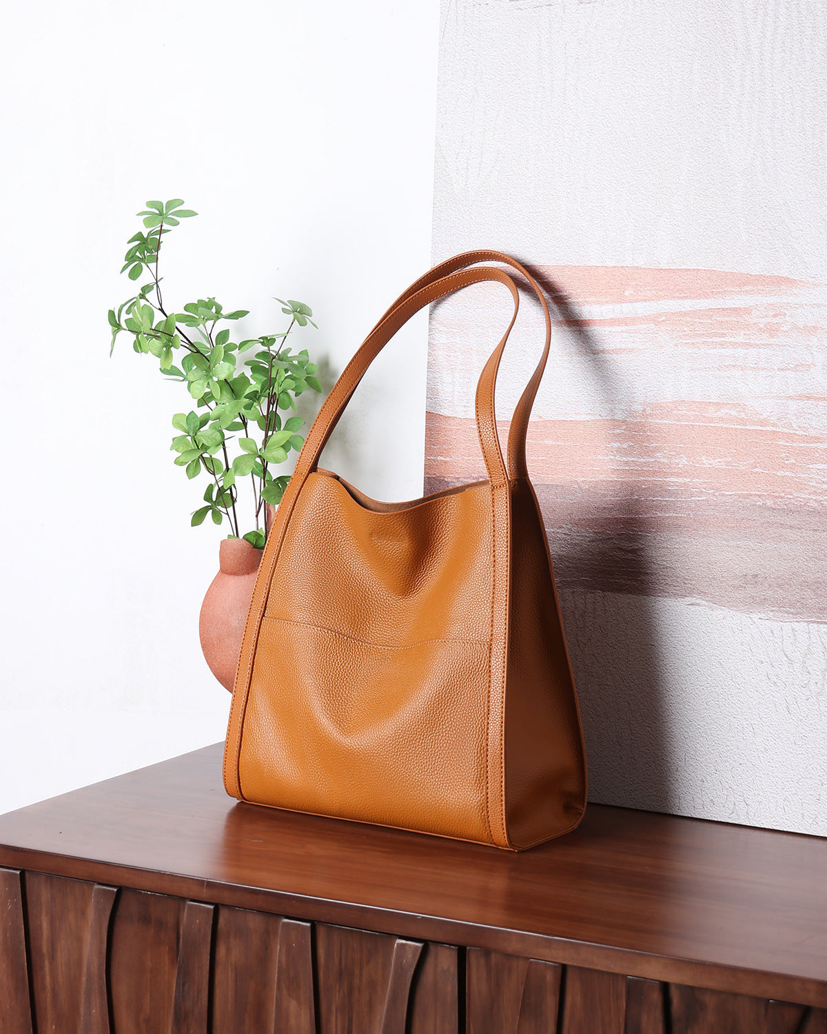 Amelia | Brown Leather Shoulder Purse