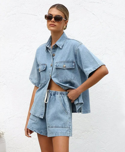 Céline Denim Two Piece Set