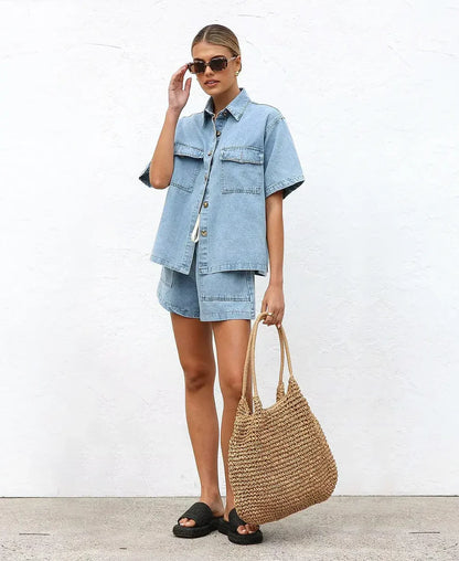 Céline Denim Two Piece Set