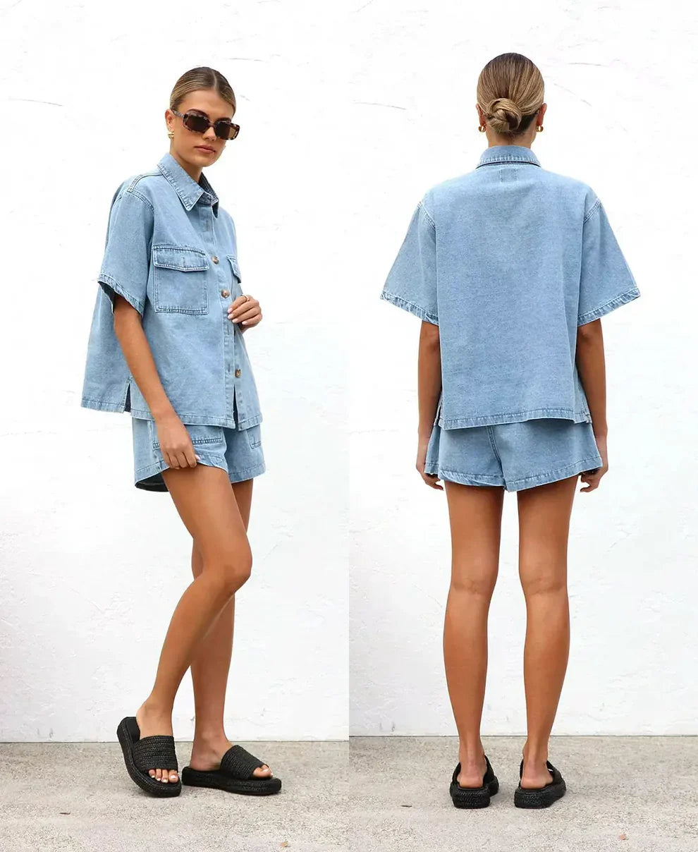Céline Denim Two Piece Set