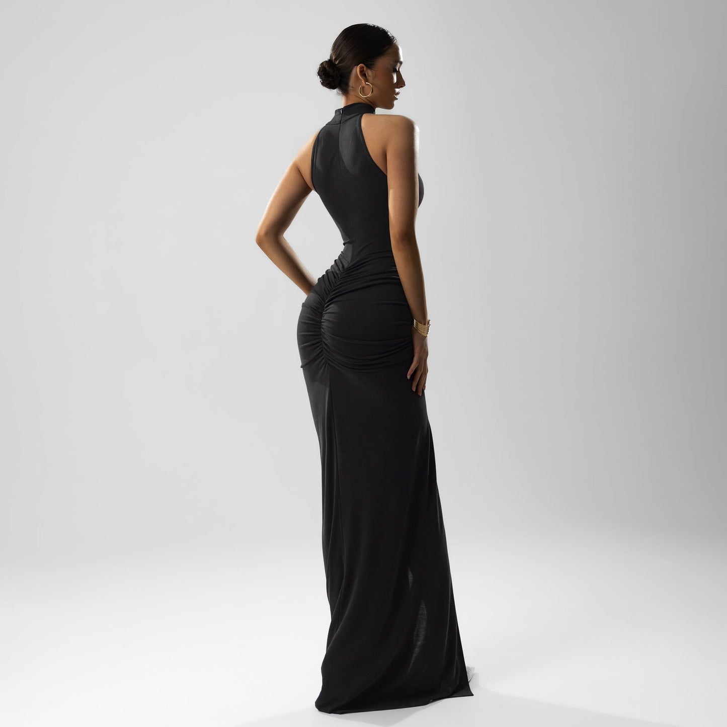 Relia™ Solid Ruched Sleeveless Slit Dress