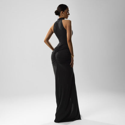 Relia™ Solid Ruched Sleeveless Slit Dress