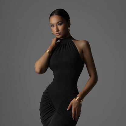 Relia™ Solid Ruched Sleeveless Slit Dress